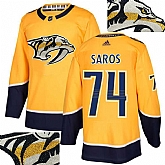 Predators #74 Saros Gold With Special Glittery Logo Adidas Jersey,baseball caps,new era cap wholesale,wholesale hats